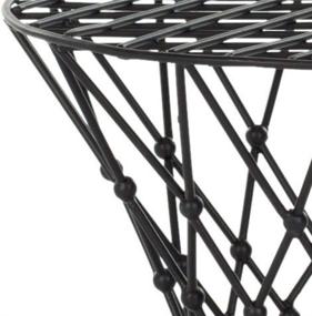 img 2 attached to Safavieh Home Collection Clive Steelworks Iron Wire Stool, Matte Black