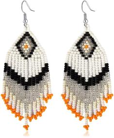 img 4 attached to Bohemian Tassel Earrings Handmade Statement Girls' Jewelry