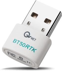 img 4 attached to 🎧 High-Performance BT 5.0 Bluetooth Adapter for PC & Laptop | Connects 4 Devices | QWNET BT50RTK | Windows 10/8.1/7/Linux Compatible | Mouse, Speaker (e.g. Alexa Echo Dot), Headset, Gamepad (P4/PS4DS4), Printer, Cricut | Sleek White Design