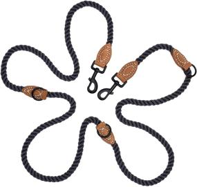 img 2 attached to 🐾 Mile High Life Dual Configuration Dog Slip Lead - Durable Double Dogs Rope Leash for Mountain Climbing - 1/2" x 8FT - Heavy Duty Metal Clasp - Leather Tailored Connection - Multi-Color Options