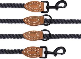 img 1 attached to 🐾 Mile High Life Dual Configuration Dog Slip Lead - Durable Double Dogs Rope Leash for Mountain Climbing - 1/2" x 8FT - Heavy Duty Metal Clasp - Leather Tailored Connection - Multi-Color Options