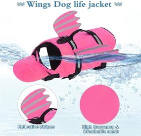 img 1 attached to 🐾 Fragralley French Bulldog Dog Life Jacket - Pet Life Vest for Small, Medium, Large Dogs - Unique Wings Design Doggy Lifesaver with Handle - Swim, Pool, Beach, Boating