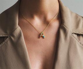 img 3 attached to 🌈 LAVLA 18k Gold Plated Dainty Initial Necklace with Colorful Crystal Letters for Women - Cubic Zirconia & Perfect for Girls