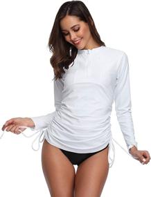 img 1 attached to Caracilia Protection Womens Long Sleeve Rashguard Women's Clothing in Swimsuits & Cover Ups