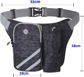 img 3 attached to 🏃 Simplike Running Belt Sport Waist Pack with Water Bottle Holder - Lightweight Black Waist Bag with Reflective Stripes, Cellphone Storage, and Earphone Hole - Perfect for Dog Walking, Hiking, Travel, Biking, Fitness, Fishing, Climbing - Wp04