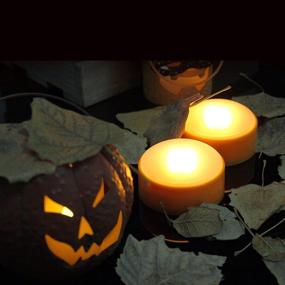 img 2 attached to 🎃 Set of 4 Halloween LED Pumpkin Lights with Remote and Timers - Battery Operated Jack-O-Lantern Lights for Bright, Flickering Flameless Electric Candles - Ideal for Halloween and Holiday Decorations (Orange)