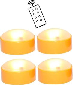 img 3 attached to 🎃 Set of 4 Halloween LED Pumpkin Lights with Remote and Timers - Battery Operated Jack-O-Lantern Lights for Bright, Flickering Flameless Electric Candles - Ideal for Halloween and Holiday Decorations (Orange)