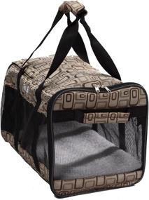 img 1 attached to 🐶 Airline Approved Medium Designer Collapsible Travel Fashion Pet Dog Carrier - Ultra-Comfort Construction, Plaid Design