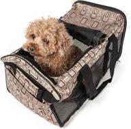 🐶 airline approved medium designer collapsible travel fashion pet dog carrier - ultra-comfort construction, plaid design logo