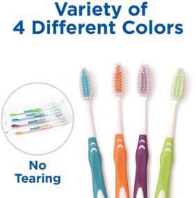 img 2 attached to 🦷 (100 Pack) Freshmint® Individually Wrapped Premium Toothbrushes – Oversized Easy Grip Rubber Handle – Soft Multi Color Nylon Bristles – Bulk Packed – No-Cut, No-Tear Required