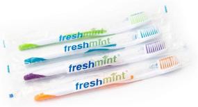 img 1 attached to 🦷 (100 Pack) Freshmint® Individually Wrapped Premium Toothbrushes – Oversized Easy Grip Rubber Handle – Soft Multi Color Nylon Bristles – Bulk Packed – No-Cut, No-Tear Required