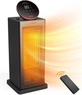 1500w 90° oscillating tower space heater with eco thermostat, fan-only mode, timer & safety features - portable electric ceramic heater for indoor use, office, bedroom - includes remote control logo