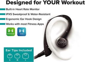 img 2 attached to 🎧 Cleer Audio Edge Pulse: Gray In-Ear Headphones with Wireless Heart Rate Monitor - Enhance Your Home Workouts