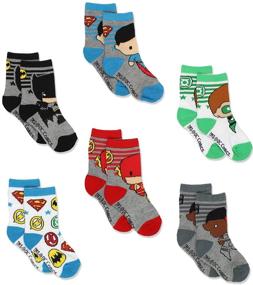 img 3 attached to 🦇 Batman Justice League 6-Pack Athletic Crew Socks for Baby Toddler Boys: Comfortable and Stylish!