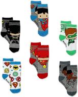 🦇 batman justice league 6-pack athletic crew socks for baby toddler boys: comfortable and stylish! logo