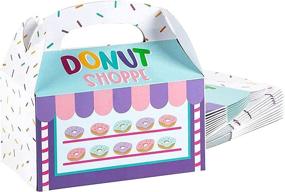 img 4 attached to 🍩 Donut Birthday Party Favor Boxes for Goodies and Treats (6 x 3.3 x 3.6 Inches, Pack of 24)