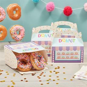 img 3 attached to 🍩 Donut Birthday Party Favor Boxes for Goodies and Treats (6 x 3.3 x 3.6 Inches, Pack of 24)