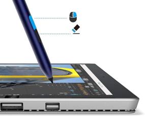 img 1 attached to 🖋️ High-Performance Stylus Pen for HP Pavilion x360 11m-ad0 14M-ba0 14-cd0 15-br0; HP Envy x360 15-bp0 15-bq0, x360 15-cn0, X2 12-e0xx, X2 12g0xx; HP Spectre x360 13-ac0xx 15-blxxx, AAAA Battery &amp; Nibs (Blue)