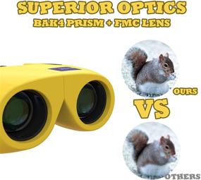 img 2 attached to 👀 Cycvis Binoculars for Kids - 10x25 HD Travel Binocular Telescope, Small Kids Toys for Bird Watching & Hiking - Best Gifts for Boys & Girls (3-12), Yellow