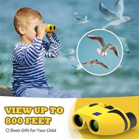 img 3 attached to 👀 Cycvis Binoculars for Kids - 10x25 HD Travel Binocular Telescope, Small Kids Toys for Bird Watching & Hiking - Best Gifts for Boys & Girls (3-12), Yellow