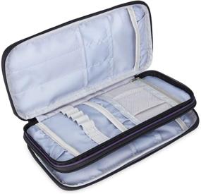 img 3 attached to 🧶 10-Inch Knitting Needles Case by Teamoy - Travel Organizer Bag for Circular & Straight Needles, Crochet Hooks, and Accessories - Purple (Accessories Not Included)