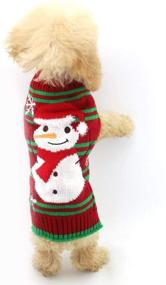 img 3 attached to 🐶 HOTUMN Snowman Sweaters for Dogs - Xmas Holiday Sweaters, Perfect New Year's & Christmas Sweater, Pet Knit Clothes for Medium Dogs