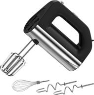 houcae black hand mixer electric for efficient kitchen whipping, mixing cookies and cakes - 5 speeds, turbo, eject button, 250w power, rigid material, with 5 stainless steel accessories логотип