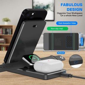 img 1 attached to 🔋 FEIKU Portable Wireless Charger Station, Foldable 3 in 1 15W Fast Charging Compatible with iPhone 13/13 Pro/12 Mini/12/12 Pro/12 Pro Max/11/X/XS and iWatch 6 5 4 3 2 1 Airpods 3 2 1 (with QC3.0 Adapter) for Enhanced SEO