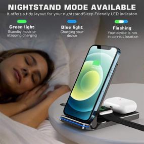 img 3 attached to 🔋 FEIKU Portable Wireless Charger Station, Foldable 3 in 1 15W Fast Charging Compatible with iPhone 13/13 Pro/12 Mini/12/12 Pro/12 Pro Max/11/X/XS and iWatch 6 5 4 3 2 1 Airpods 3 2 1 (with QC3.0 Adapter) for Enhanced SEO