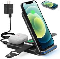 🔋 feiku portable wireless charger station, foldable 3 in 1 15w fast charging compatible with iphone 13/13 pro/12 mini/12/12 pro/12 pro max/11/x/xs and iwatch 6 5 4 3 2 1 airpods 3 2 1 (with qc3.0 adapter) for enhanced seo logo