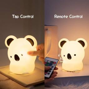 img 1 attached to 🐻 Bear Kids Night Light, Cute Baby Toddler Girl Nursery Silicone Animal LED Color Changing Koala Gifts Lamp, Portable Squishy Soft Night Light for Children, Kawaii Room Decor Boy with Remote Control, Ideal Birthday Gift