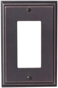 img 2 attached to 🔲 Mulholland Decora Wall Plate, Oil-Rubbed Bronze, 1 Pack – Stylish Amerock Rocker Light Switch Cover