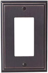 img 3 attached to 🔲 Mulholland Decora Wall Plate, Oil-Rubbed Bronze, 1 Pack – Stylish Amerock Rocker Light Switch Cover