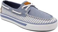 nautica blue stripe lace up 2 eyelet sneaker size 9.5 logo