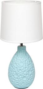 img 4 attached to 🔵 LT2003-BLU Texturized Stucco Ceramic Oval Table Lamp in Blue by Simple Designs Home