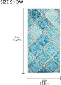 img 2 attached to 🛁 Senya Turquoise Pattern Hand Towel: Ultra-Soft Luxury Towels for Bathroom (30"x15") - Experience Unmatched Comfort and Style!