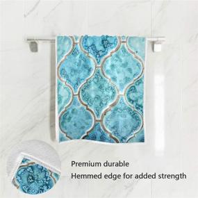 img 3 attached to 🛁 Senya Turquoise Pattern Hand Towel: Ultra-Soft Luxury Towels for Bathroom (30"x15") - Experience Unmatched Comfort and Style!