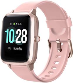 img 4 attached to 📱 Smart Watch for Android/Samsung/iPhone: Waterproof Fitness Tracker with Full-Touch Color Screen, Heart Rate & Sleep Monitor - Pink