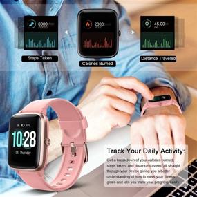 img 3 attached to 📱 Smart Watch for Android/Samsung/iPhone: Waterproof Fitness Tracker with Full-Touch Color Screen, Heart Rate & Sleep Monitor - Pink
