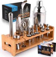 🍸 zulay 24-piece stainless steel bartender kit - professional bar set with 24oz cocktail shaker and accessories - bamboo stand and recipe booklet included for mixed drinks logo