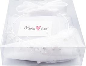 img 1 attached to 🌸 Stunning White Floral Wreath Veil for Girls' First Communion - OLIVIA KOO Product