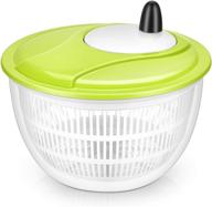 lougnee premium large salad spinner: efficient 5-quart vegetable washer with bowl logo