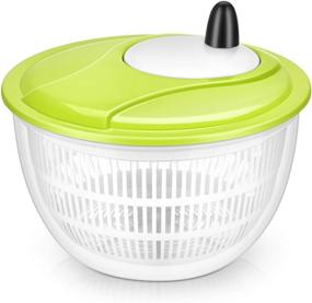 img 4 attached to Lougnee Premium Large Salad Spinner: Efficient 5-Quart Vegetable Washer with Bowl