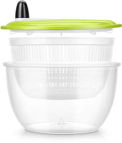 img 1 attached to Lougnee Premium Large Salad Spinner: Efficient 5-Quart Vegetable Washer with Bowl