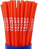 trump straws (new edition straws) - red and white reusable plastic drinking straws - pack of 10 logo