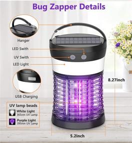 img 1 attached to 🦟 okk Bug Zapper: Portable Electronic Mosquito Killer & Solar Insect Killer Lantern - 9 Hours Working Time, 360° Outdoor Mosquito Trap for Home, Garden, Camping & Fishing