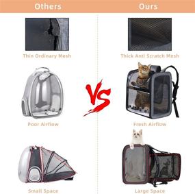 img 1 attached to Hanjo Pets Cat Backpack Expandable - Ultimate Comfort and Convenience for Small Dogs and Cats - Premium 🐱 Expandable Pet Carrier Backpack with Mesh Design, Perfect for Traveling and Adventure - Escape Proof Leash and Breathable Construction Included