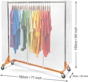 img 3 attached to 👕 HERSENT Clear Garment Rack Cover - 71" L - Waterproof & Dustproof - 2 Zippers - Foldable Wardrobe Protector