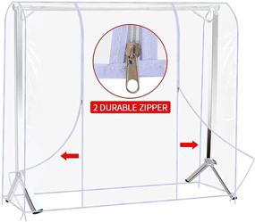 img 2 attached to 👕 HERSENT Clear Garment Rack Cover - 71" L - Waterproof & Dustproof - 2 Zippers - Foldable Wardrobe Protector