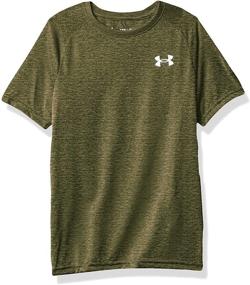 img 2 attached to Футболка для мальчиков Under Armour черного цвета с коротким рукавом: одежда для активного образа жизни.